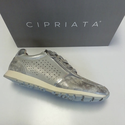Cipriata 'ANTA' Silver Metallic Trainer