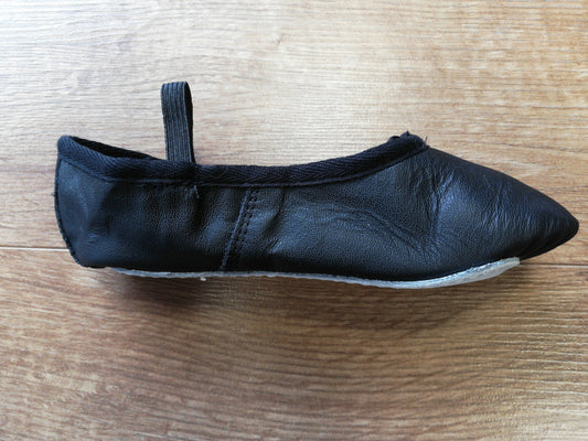 Black Leather Ballet Shoes