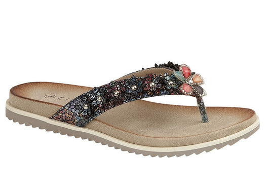 Cipriata 'AIDA' Flower Toe Post Mule Sandal