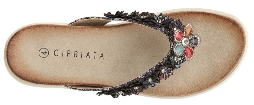 Cipriata 'AIDA' Flower Toe Post Mule Sandal
