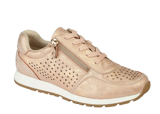 Cipriata 'ANTA' Rose Gold Metallic Trainer
