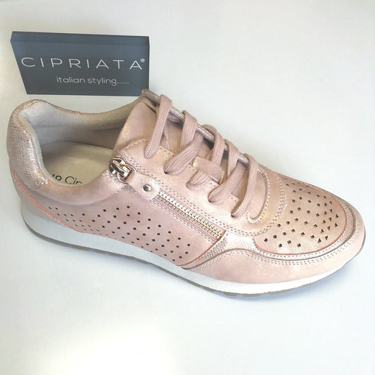 Cipriata 'ANTA' Rose Gold Metallic Trainer
