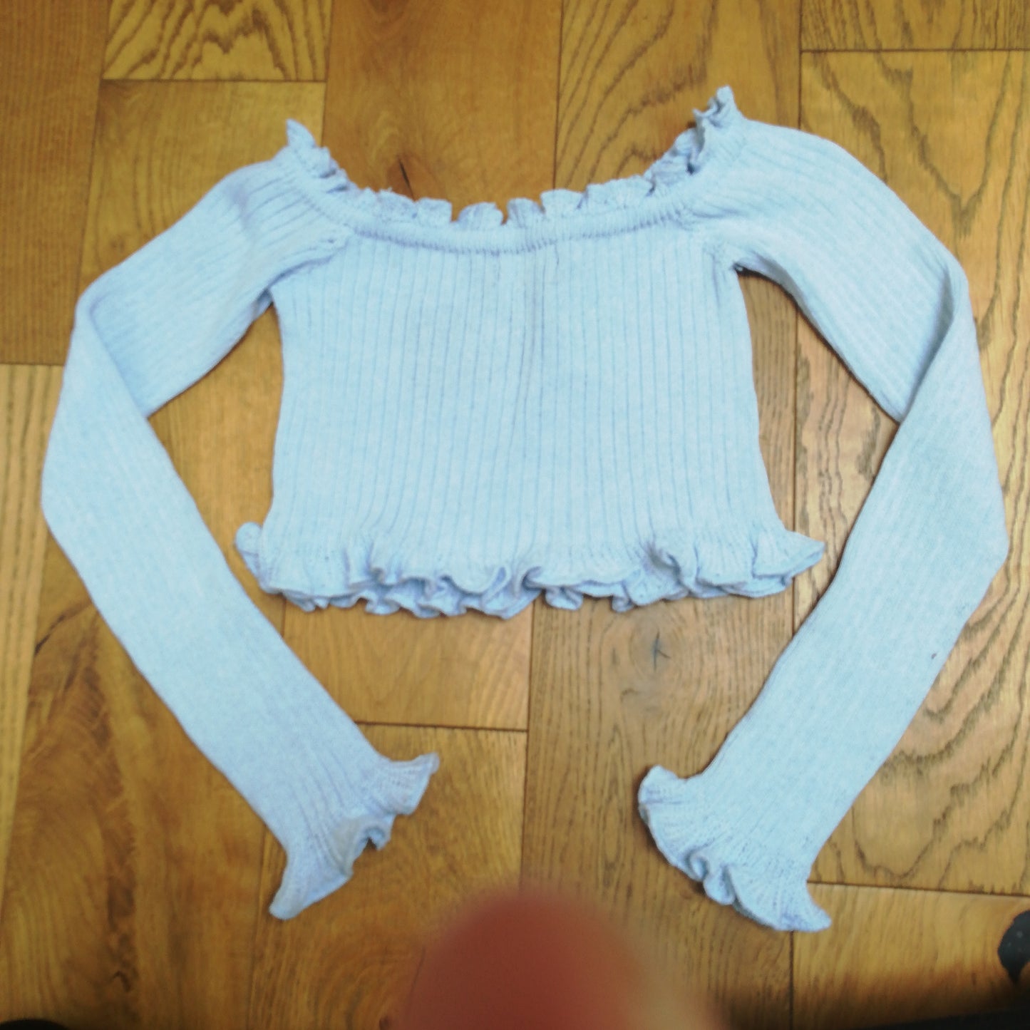 Pale Blue Ruffle Warm Up Jumper