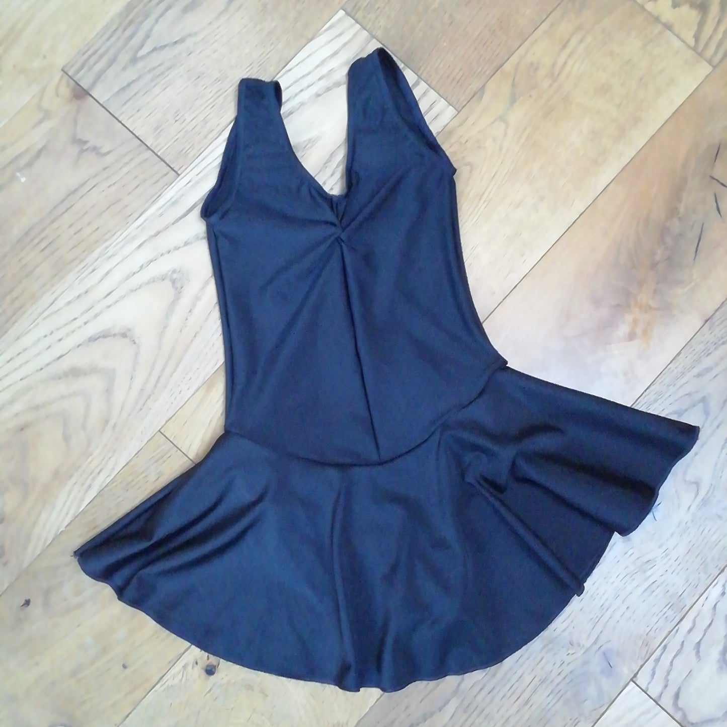Sleeveless Skirted Ruched Front Leotard