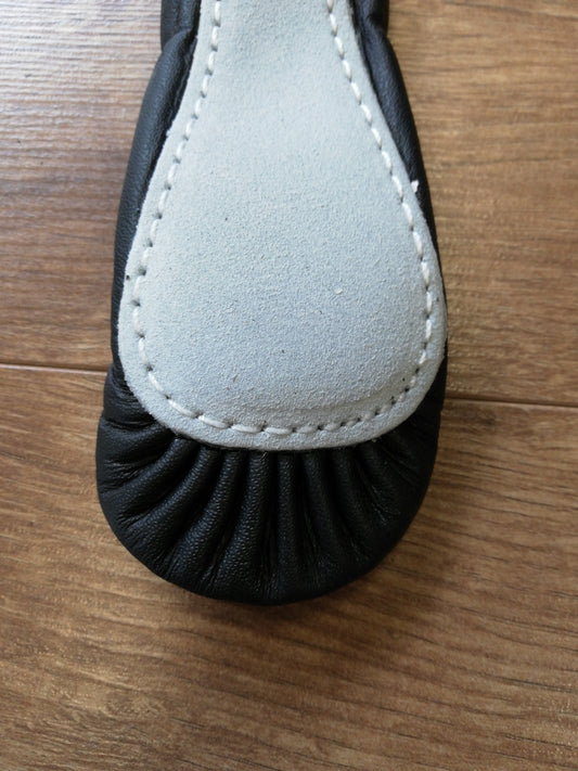 Black Leather Ballet Shoes