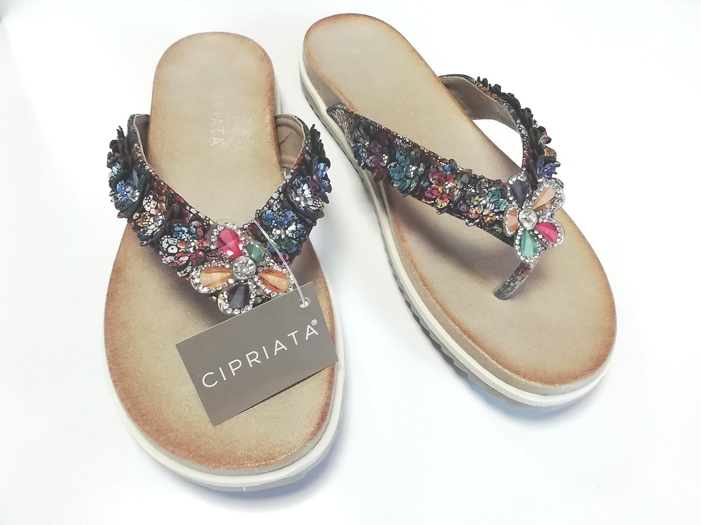 Cipriata 'AIDA' Flower Toe Post Mule Sandal