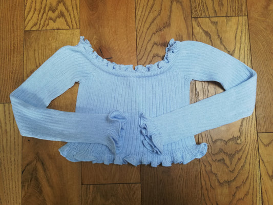 Pale Blue Ruffle Warm Up Jumper