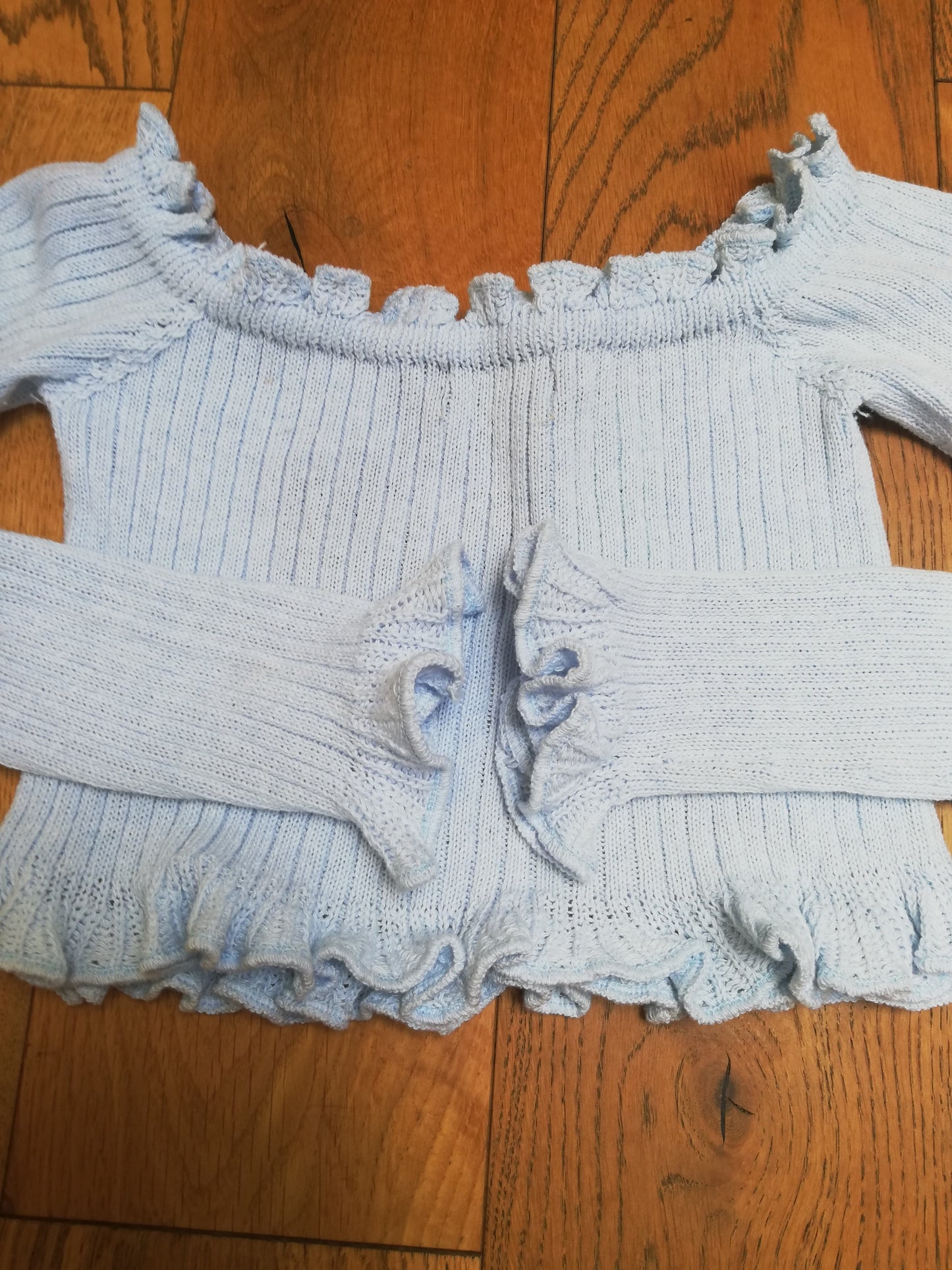 White Ruffle Warm Up Jumper