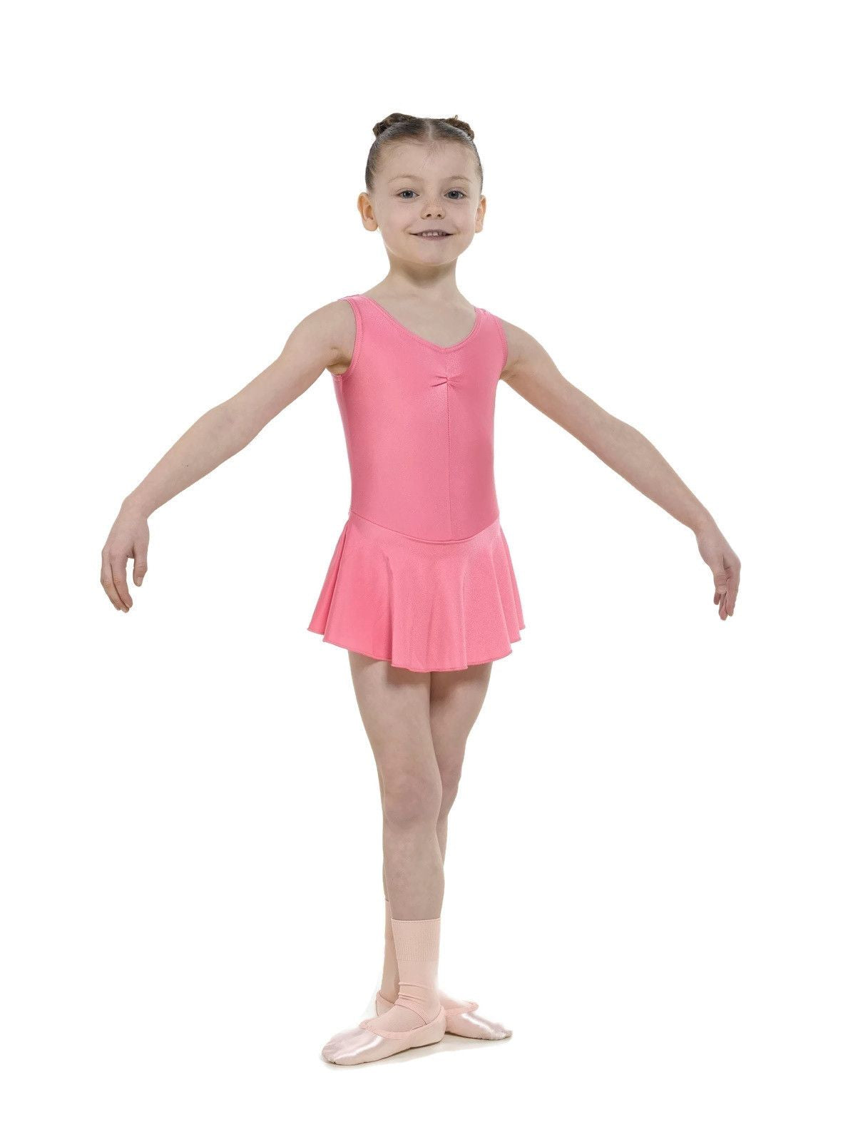 Sleeveless Skirted Ruched Front Leotard